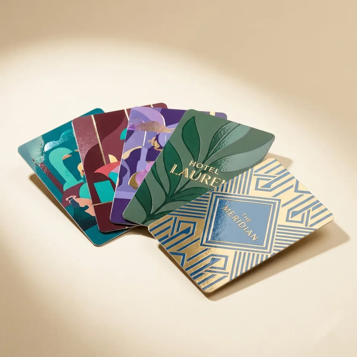Custom Printed Key Cards — Full-bleed CMYK, metallic foil, spot UV and Pantone brand matching.